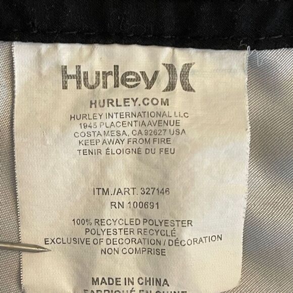 Hurley Board Shorts Swimming Trunk Shorts Men's 34 Striped Zipper Pocket - Picture 3 of 8